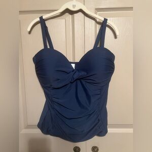 Tropical Escape Blue Swim Top